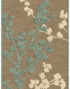 Area Rug 3x5 Rectangle Indoor/Outdoor Natural-Teal Color - Surya Portera Rug from RugPal