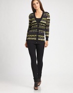 Iconic stripes give this knit cardigan instant appeal.V-necklineLong sleevesButton-front styleRibbed trimAbout 27 from shoulder to hem27% acrylic/26% cotton/25% wool/17% viscose/4% nylon/1% alpacaDry cleanImported Model shown is 5'9½ (176cm) wearing US size 4. 