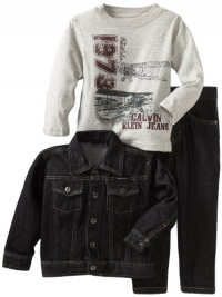 Calvin Klein Boys 2-7 Denim Jacket Three Piece Set, Assorted, 4T