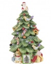 Spode Christmas Tree Sculpted Christmas Tree Shaped Covered Cookie Jar, 12-Inch