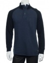 Nautica Jeans Co Men's Blue Color Block Mock Neck Sweater