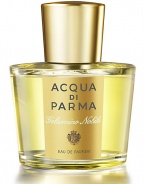 Discover the secret world of the most beautiful and exclusive gardens of Italy with the Le Nobili collection from Acqua di Parma. Celebrating the exclusive Jasmine flower of Calabria, Italy, Gelsomino Nobile showcases a bright and fresh floral bouquet with a sensual musk undertone. Perfectly suited for the elegant woman who embodies the same seductive nature as the Jasmine flower it represents.