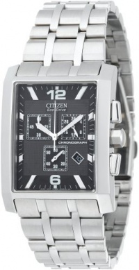 Citizen Men's AT0910-51E Eco-Drive Largo Stainless Steel Black Dial Watch