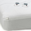 Soft Heat Dobby Stripe 233 Thread-Count Low-Voltage Electric Heated Twin Mattress Pad, White