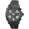 JBW Men's JB-6213-B Jet Setter Black Ion Five Time Zone Diamond Watch