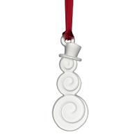 New for 2012! Celebrate the holiday season with a glossy, swirly crystal snowman ornament from Orrefors.