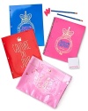 Back to school never looked so cool. Juicy Couture covers the essentials with a logo binder, notepad, post notes, pencil and eraser.