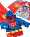 For your little Man of Steel, you can keep him protected from the elements in this cool Superman rain jacket, with a removable cape that makes rainy days fun.