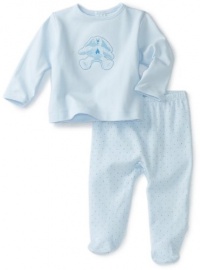 ABSORBA Baby-Boys Newborn Bear Friends Two Piece Footed Pant Set, Blue, 6/9