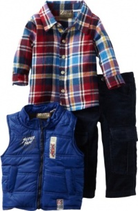 Nannette Baby-Boys Infant 3 Piece Race Team Vest Set, Blue, 12 Months