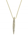 A sharp look from Vince Camuto. This linear pendant is crafted from gold-tone mixed metal with crystal pave accents providing a sparkling touch. Approximate length: 28 inches. Approximate drop: 3 inches.