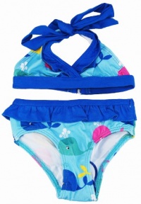 Pink Platinum Toddler 2-4T Girls 2 Pc Set Ocean Whales UV Ptotection Swim Suit