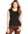 Polished, sleek and structured, Ultra Flirt's sleeveless peplum top is the most stylish basic you'll own this season.