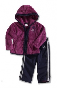 adidas Baby-Girls Infant Itg Warm Jacket Set, Dark Pink, 6 Months