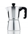 Make extraordinary espresso with extraordinary ease. This polished aluminum espresso press has a classic, timeless appeal that delivers rich taste and flavor that only improves with more time and use. Safe on gas, electric and radiant heat sources, this attractive piece has a soft ergonomic handle and endless versatility. Lifetime warranty.