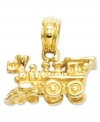 For the girl on the move, this intricate locomotive charm is the perfect addition to your collection. Crafted in 14k gold, charm features a detailed 3-dimensional design. Chain not included. Approximate length: 1/2 inch. Approximate width: 1/2 inch.