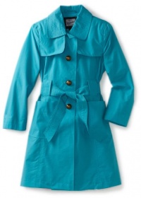 Rothschild Girls 7-16 Solid Trench Coat, Aqua, 16