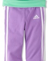 Adidas Girls 2-6x Iconic Workout Capri, Purple, 3T