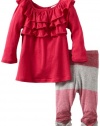 Splendid Littles Baby-Girls Newborn Shimmer Stripe Tunic Set, Frosty Pink, 12-18