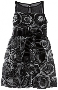 Ruby Rox Kids Girls 7-16 Soutache Illusion Dress, Black/Charcoal, 10