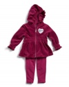 GUESS Kids Girls Smocked Waist Hoodie, DARK PINK (2T)