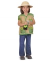 Get ready to explore the backyard or playroom with this realistic role-play costume! This dress-up set can be worn for outdoor bug-collecting on one day, inspire a pretend rain-forest adventure on the next, then outfit a safari guide on a pretend-play search for stuffed animals!