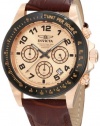 Invicta Men's 10711 Speedway Chronograph Rose Dial Brown Leather Watch