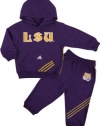 Lsu Tigers Purple Infant 3 Stripe Hooded Sweatshirt And Pant Set