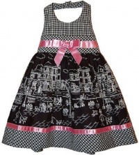 Blueberi Boulevard Girls Dress, Little Girls Nyc Fun Halter Dress, White, Size: 24 Months