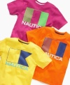 Shape up. Show him math can be fun with the geometric shapes on these graphic t-shirts from Nautica.