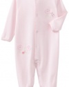 Noa Lily Baby-Girls Newborn Check Footie with Ladybug Embroidery, Pink, 6 Months