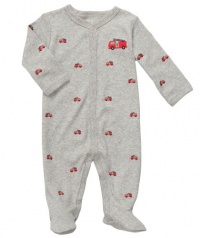 Carter's Fire Engine Coverall (Sizes NB - 9M) - gray, 3 months