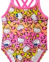 Hello Kitty Baby-girls Infant Animal Print One Piece Swimsuit, Hot Pink, 12 Months