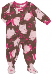 Carter's Girls One Piece Sleeper Footed Microfleece Piggy Pajama Toddler