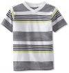 Hurley Boys 2-7 Short Sleeve V-Neck Striped Tee, White, 4