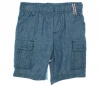 First Impressions Solid Cargo Shorts Chambray 3-6 Months