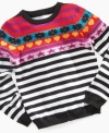 Stars! Hearts! Flowers! Stripes! So Jenni puts all her favorite patterns together on the yoke of this pullover top.