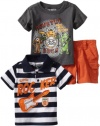 Nannette Boys 2-7 3 Piece Little Rocker Short Set, Open Orange, 18 Months