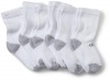 Champion Boys 8-20 Six Pack Crew Socks, White, Large