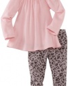 Splendid Littles Baby-Girls Infant Leopard Active Set, Pink Ribbon, 6-12 Months