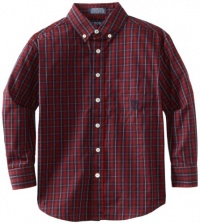 Izod Kids Boys 8-20 Plaid Long Sleeve Woven Shirt, Permanent Red, Large