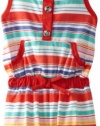 Carter's Watch the Wear Baby-Girls Infant Romper With Stripes And Large Front Pocket, Calypso Coral, 12 Months