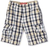 Levi's Boys 2-7 Cargo Short, Blue And White Plaid, 5