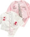 Your little princess will look delightful in this 3 piece velour set by First Impressions.