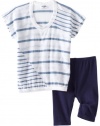 Splendid Littles Baby-Girls Infant Chambray Stripe Tunic And Legging, White, 12-18 Months