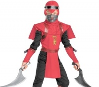 Kids Red Ninja Fighter Halloween Costume Boys 7-8 Boys 7-8