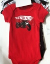 Calvin Klein ~ 5 Pk. RED & BLACK MOTORCYCLE Prints ~ Infant Bodysuit Onesies 3-6 Months