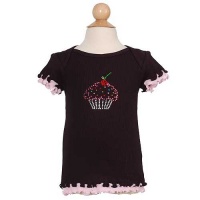 3 Pearls Kids Black Sparkle Birthday Cupcake Top Infant Girls 6M