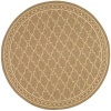 Safavieh Courtyard Collection CY5142B Coffee and Sand Indoor/ Outdoor Round Area Rug, 6-Feet 7-Inch Round