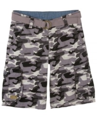 Don't lose sight of fun fashion with these camouflaged cargo shorts from Levi's.